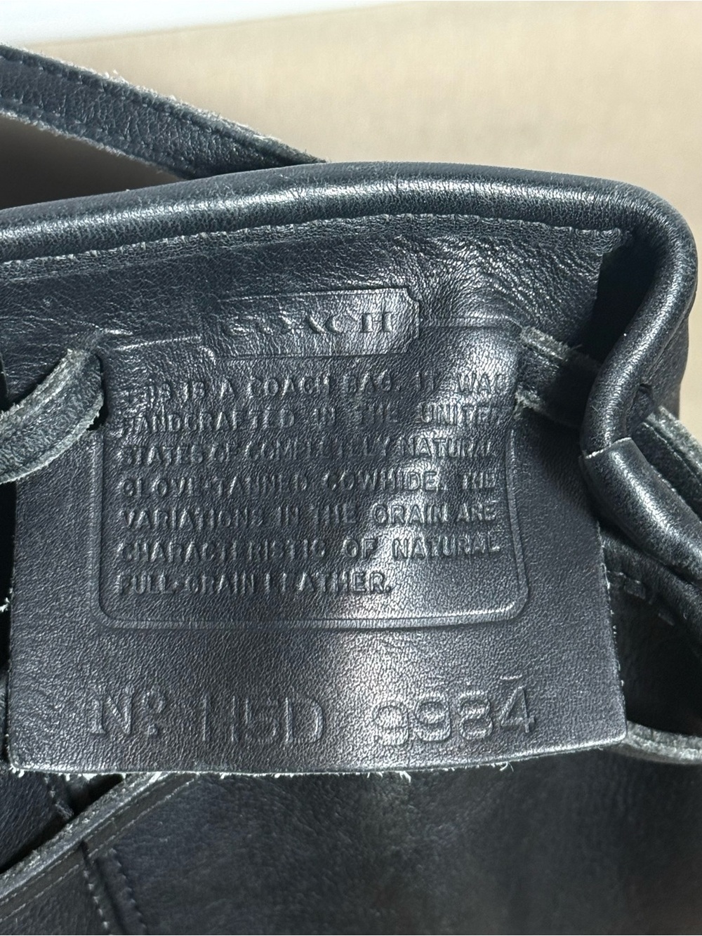 Vintage Coach Black Leather Bixby Sling Bag 9984 USA Made 1995 - Picture 7 of 7